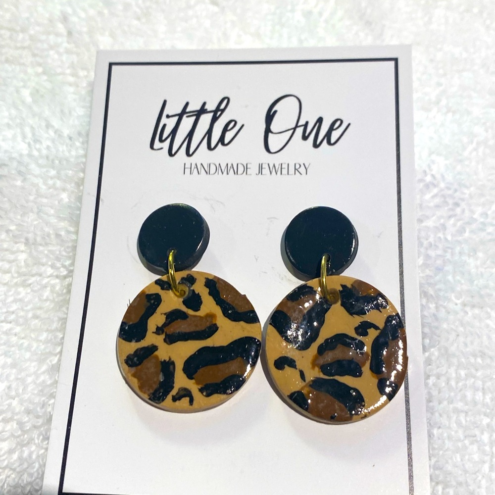 Two pair custom handcrafted clay drop dangle earrings. New